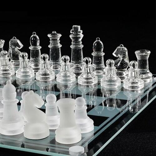 35CM*35CM Large Acrylic K9 Chess Board Anti-Broken Elegant Glass Chess Pieces Chess Game Chess Set Chess Game