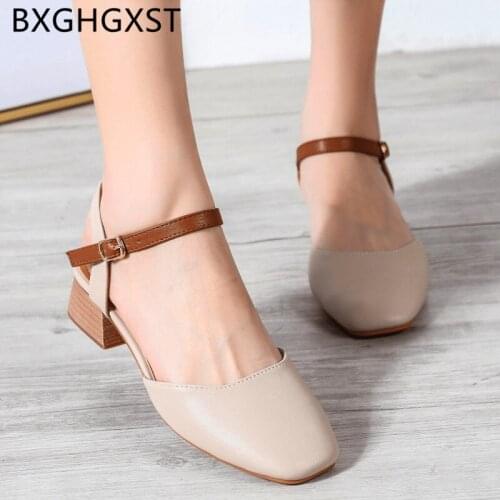 Slingback shoes ladies sandals leather shoes women 2020 black high heels summer sandals low heel shoes women heels sandals sexy