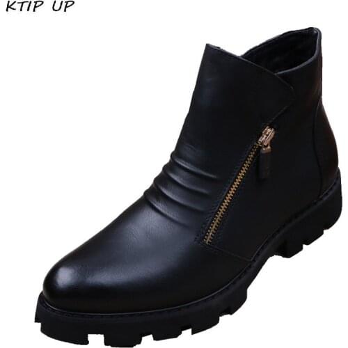 Brand Men Botas Hombre Ankle Boots Fashion Men Leather Chelsea Boots Men Slip Ons Motorcycle Man Warm Boots Men Work Shoes