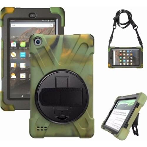 Case For Amazon New Fire 7 2019 Cover Kids Safe Shockproof Armor Hand Strap & Neck Strap case for kindle fire 7 9th generation