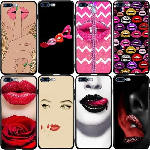 Phone Case for Xiaomi Redmi Note 9A 8 8T 7 6 7A 6A 5A 5 A1 A2 A3 Pro Max Plus Lite Pink Sexy Lipstick Makeup