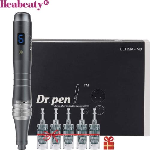 Dr. pen Ultima M8 With 5 pcs Cartridges Needles Wireless Derma Microneedling Pen Dr. Pen M8 Skin Care Microneedle Mesotherapy