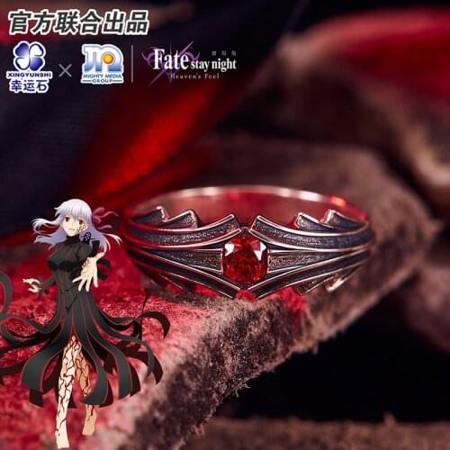 Fate Stay Night Heavens Feel Sakura Matou Anime FGO FSN Ring 925 Sterling Silver Manga Role Rin Shirou Emiya Action Figure Gift