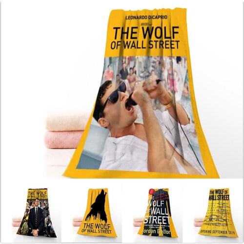 Hot Sale Custom The Wolf of Wall Street 35x75cm And 70x140cm Daily Exercise Fitness Fast Dry Face Bamboo Fiber Towel