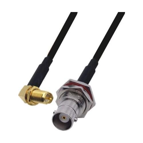 RG58 Cable RP-SMA Female Right Angle to BNC Female Bulkhead Connector WiFi Antenna Extension Pigtail jumper cable