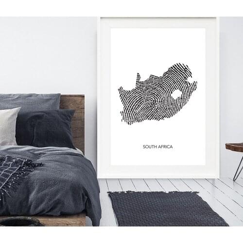 South Africa Map Posters and Prints Watercolor Map Travel Wall Art Canvas Painting Black White Picture for Living Room Home Deco