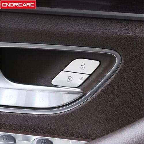 Car Door Switch Unlock Buttons Sequins Decoration Cover Trim ABS 2Pcs For Mercedes Benz W167 W177 W247 GLE GLS GLB A B Class