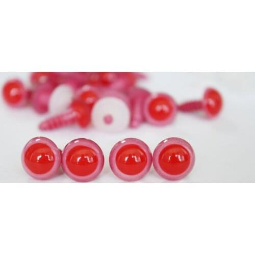 20pcs 12mm round red pink animal safety eyes + washer for plush felt ppet findings