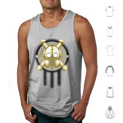 Art Deco Gasmask Tank Tops Vest Cotton Gasmask Comicbook Steampunk Pop Art Art Gas Rustyoldtown Gasmask Gasmask Gasmask Art