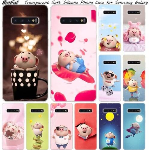 Hot Cute Cartoon Piggy Soft Silicone Case For Samsung Galaxy S10 S9 S8 Plus S7 Edge A6 A8 Plus A7 A9 2018 A5 2017 Fashion Cover