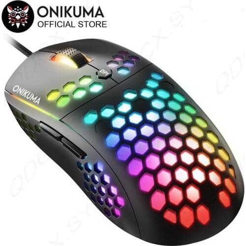 ONIKUMA Wired Gaming Mouse 7 Button 6400 DPI USB Computer Mouse Gamer Mice with Breathing Light RGB Color for PC Laptop