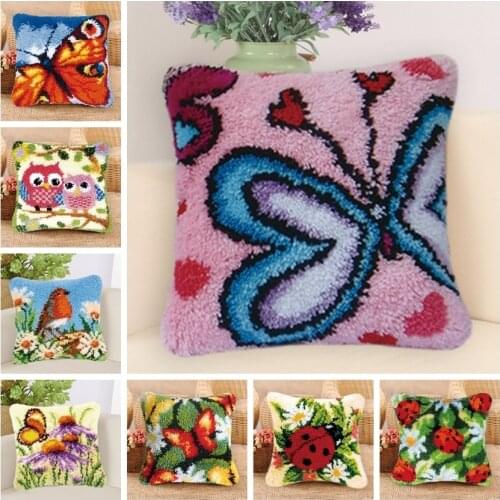 Diy Latch Hook Kits European And American Style Art Quality Fashion Klink Haak Kleed Bloemen Cross Stitch Pillows