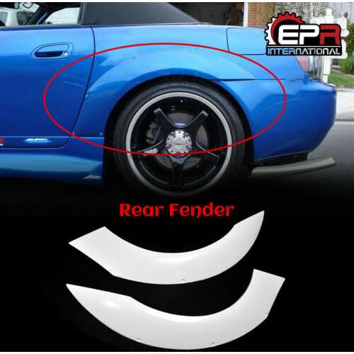 For Honda ASM S2000 ISD Style FRP Unpainted Rear Fender Flares Mudguards 2Pcs Bodykits Wide Body Kit Addon Trim