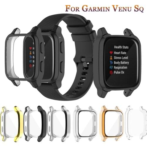 New Protection Case For Garmin Venu SQ Smart Watch Plating TPU Soft Cover Full Screen Protector Shell For Garmin Venu Sq Case