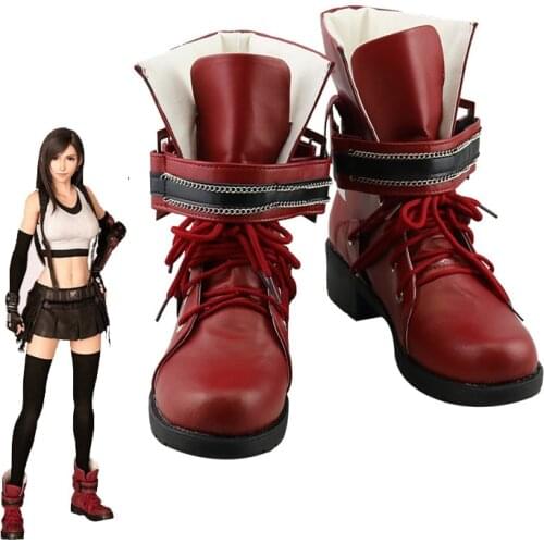 Game FF7 Final Fantasy VII Tifa Lockhart Cosplay Shoes Halloween Carnival Boots Cosplay Prop Custom Made
