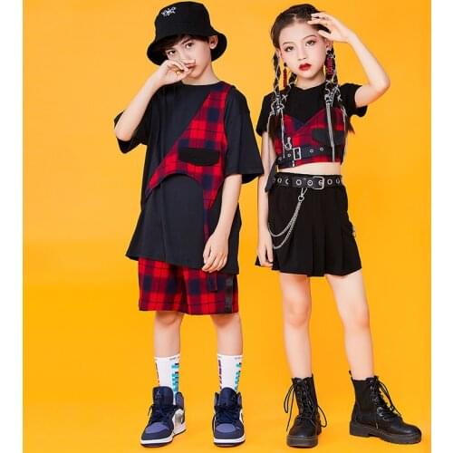 Childrens Day Hip Hop Jazz Dance Clothes Short Sleeves Ballroom Dancing Performance Clothing Boys Street Dance Wear DNV15118