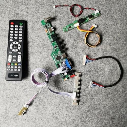 Monitor controller board DIY kit 1366*768 LVDS LCD matrix Fit M156B3/M156BGE/M185BGE/LTM185AT04 30 Pin 60Hz WLDE VGA AV USB