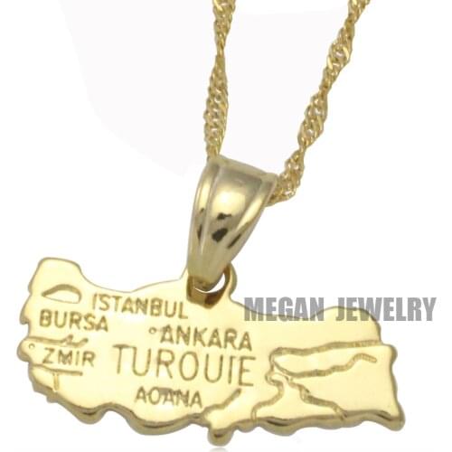 Turkey map pendant & necklace for women & men, country map turkey map jewelry