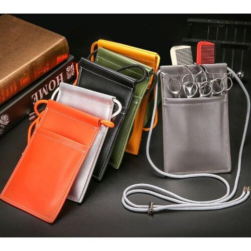 Portable PU Leather Barber Scissors Bag Comb Clip Storage Pockets Hairdresser Organizer Salon Hair Stylist Barber