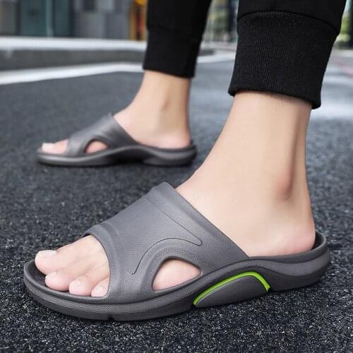Summer Men Slippers Casual Blue Outdoor Fashion Beach Shoes Non-slip Indoor Bathroom Flip Flops Summer Soft Sole Slides Sandals