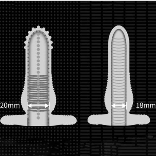 2 Colors Silicone Penis Sleeve Stimulator Powerful Massage Long Lasting Adult Sex Toys for Men