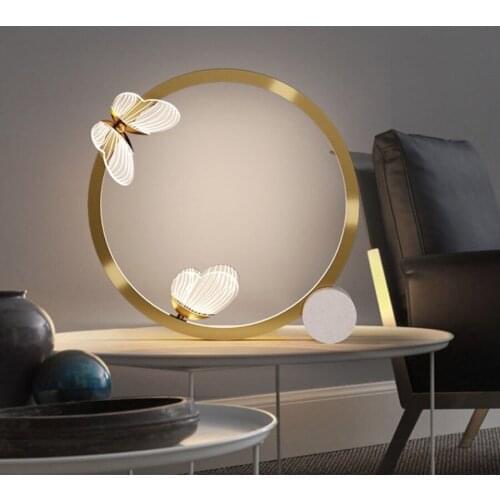 Modern Butterfly LED Table Lamp Gold Body Bedside Lights Nordic Wall Lamp Home Atmosphere Lighting Fixtures For Bedroom Aisle