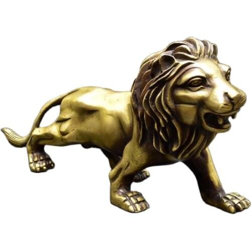 Old lion house Home Furnishing Feng Shui decoration crafts large bronze lion