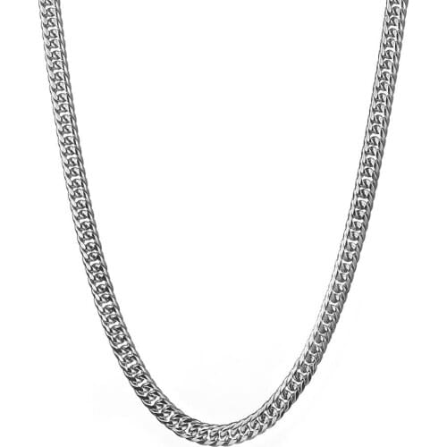 9mm Wide Thin Chain 316L Stainless Steel Silver Color Cuban Curb Link Gift Mens Womens Necklace Or Bracelet Handmade 7-40inch