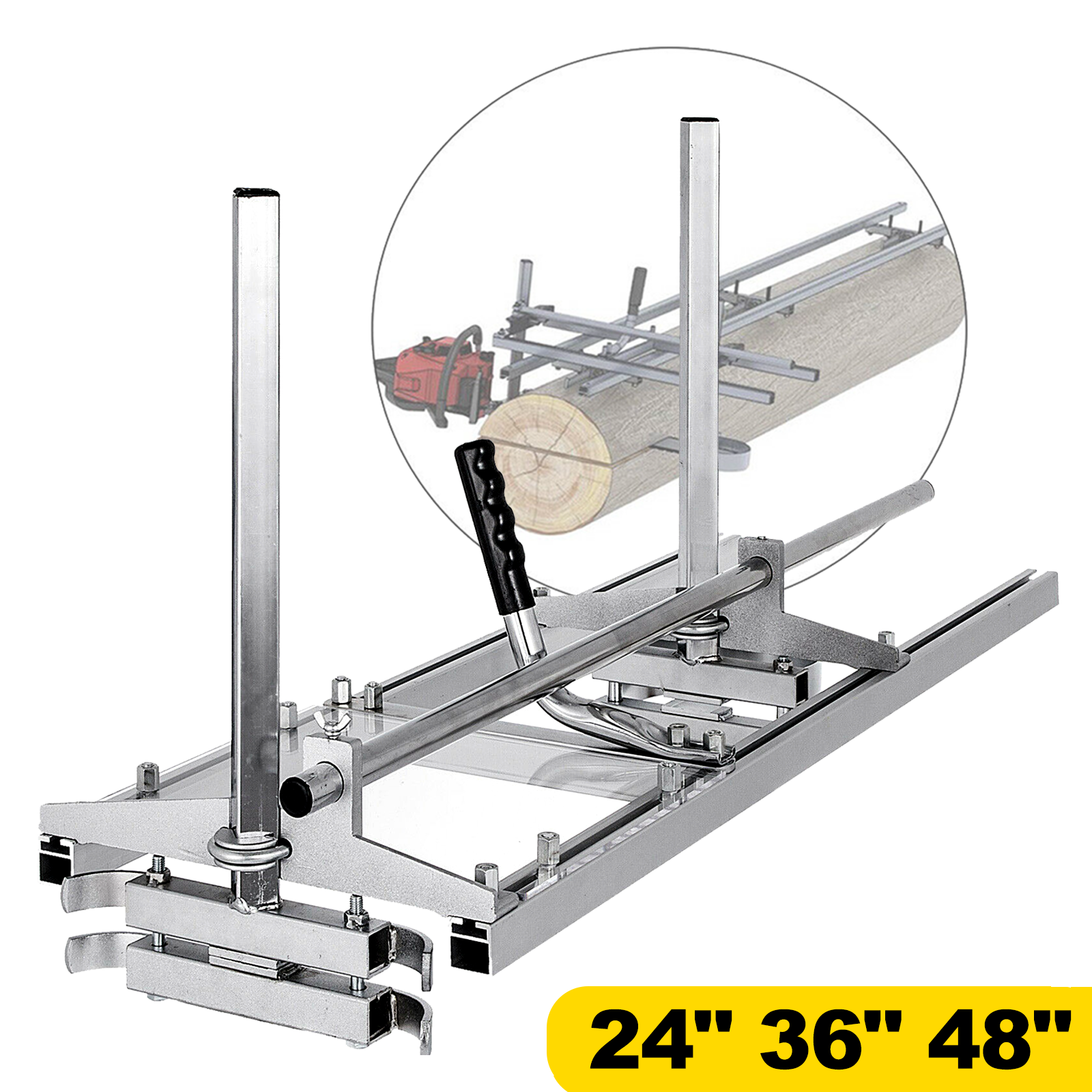 VEVOR Chainsaw Mill Planking Milling 24 36 48 Inch Guide Bar Wood Lumber Cutting Portable Sawmill Aluminum Steel Chain Saw Mill