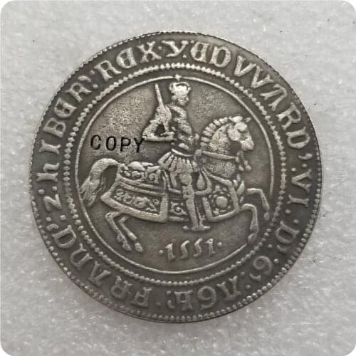 VICTORIAN ELECTROPLATED COPY OF 1551 CROWN Copy Coin commemorative coins