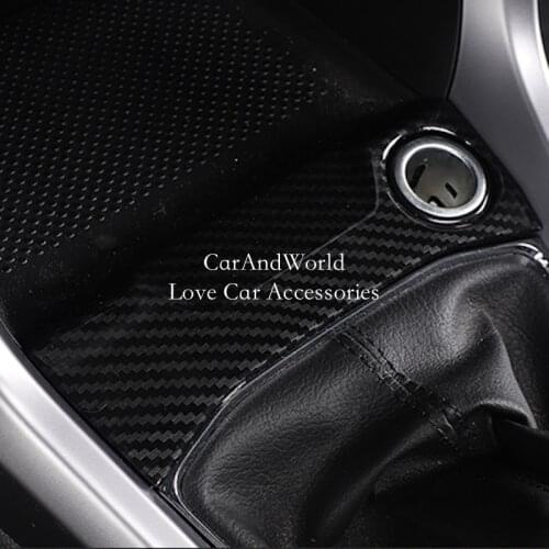Interior Gearbox Cigarette lighter USB Panel Cover Frame Garnish Trims For Volkswagen VW T-CROSS 2019 ABS Chrome Car Accessories