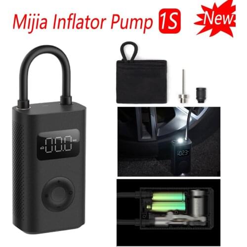 Xiaomi Mijia Inflator 1S Portable Mini LED Smart Digital Tire Pressure Sensor Mi Electric Pump For Bicycle Motorcycle Car Soccer