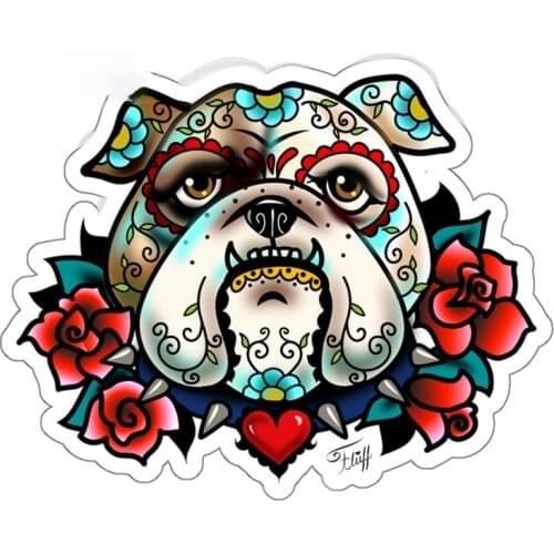 For English Bulldog Funny Car Stickers Windshield Bumper Trunk Decal Laptop Windows Waterproof Suitable for VAN RV Decor