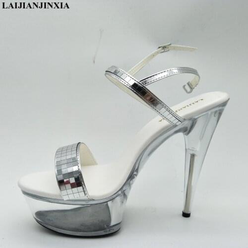 LAIJIANJINXIA New Direct Selling Adhesive Tenis Feminino Sandals Women Low Price 15cm High-heeled Shoes Stripper Dance Shoes