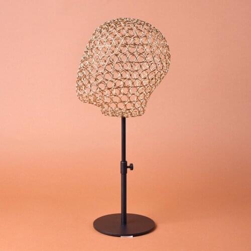 Gold Silver And Black Metal Iron Wire Mannequin Head For Hat Display