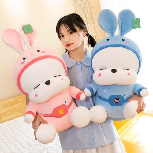 Zqswkl 50/65/75cm plush doll cute bunny rabbit childrens toy pillow couple christmas birthday gift stuffed animals stuffed toys