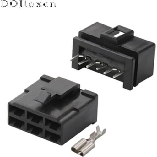 1/2/5/10/20 Sets 6 Pin Wire To Board Black Wiring Connector Automotive Male Female Connector Harness Plug DJ70620-6.3-10/21