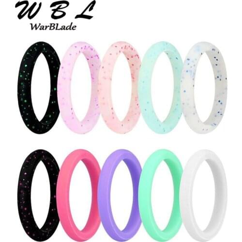 10pcs/set Food Grade FDA Silicone Ring Hypoallergenic Crossfit Flexible Rubber Finger Rings For Women Wedding Rings 2.7mm 3mm