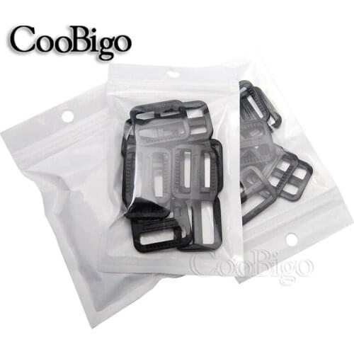 10pcs Tri-Glides Slider Adjustable Buckle 25mm Black Plastic For Webbing Luggage Bag Backpack Strap Dogs Collar Accessories