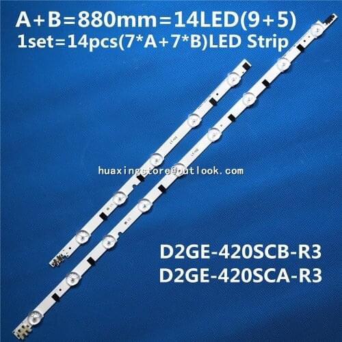 14pcs/set LED backlight strip for Samsung UE42F5300 D2GE-420SCB-R3 D2GE-420SCA-R3 2013SVS42F CY-HF420BGAV1H BN96-25306A 25307A