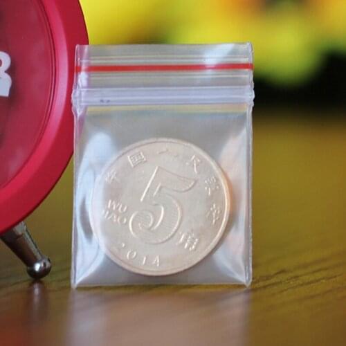 2.7x3.7cm 0.2mm 300pcs small size clear with red line Self Sealing Zip Lock Bags/ jewelry bags/ Plastic Packaging bags