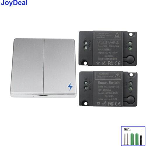 433Mhz Universal Wireless Remote Control Switch AC 110V 220V 1CH RF Relay Receiver Module & 433 Mhz Smart Wall Panel Transmitter