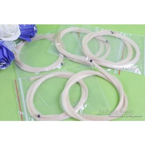 5hanks 80-85cm violin bow White horse hair Horsetail Natural Mongolian