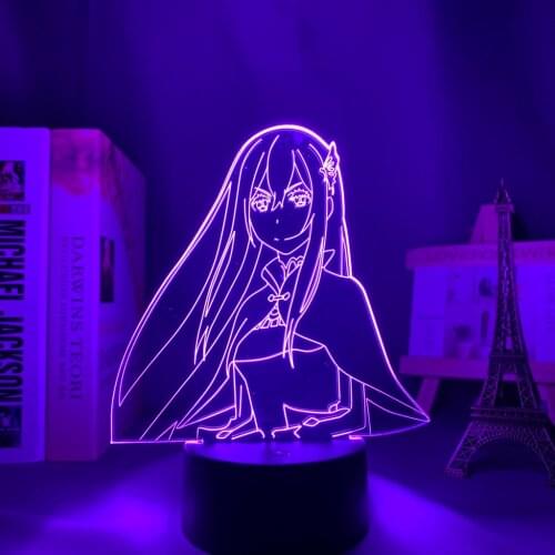 Anime 3d Lamp Re Zero Starting Life In Another World LED Night Light for Room Decor Nightlight Gift Echidna Re Zero 3d Light