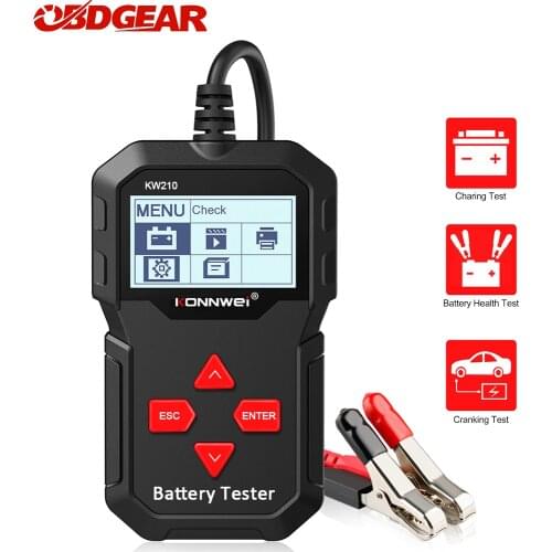 Newest Konnwei KW210 Automatic Smart 12V Car Battery Tester 100-2000 CCA Car Battery Analyzer Auto Repair Tool Regualr Flooded