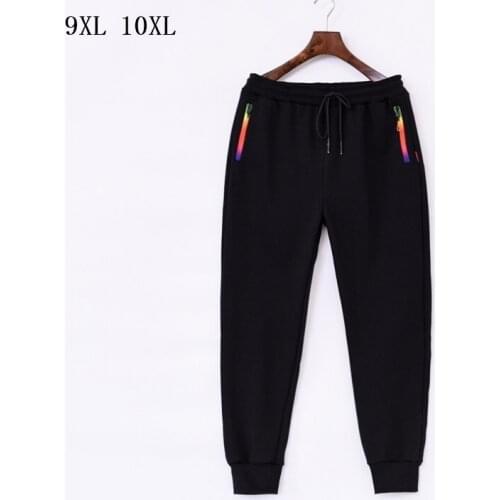 Spring Autumn Winter Men Oversize 9XL 10XL Pants Casual Loose Small Feet Mouth Trousers