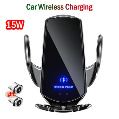 15W Fast Car Wireless Charger+Magnetic Charging for Xiaomi Mi 9 10 11 Pro Ultra 5G Mix 4 3 Automatic Infrared Sensor Car Holder