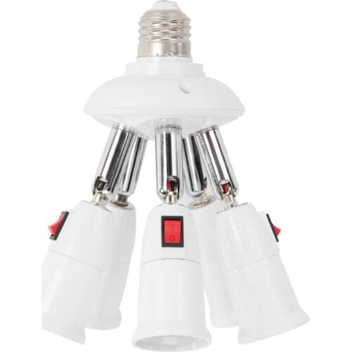 E27 Splitter 2/3/4/5 Heads Lamp Base Adjustable LED Light Bulb Holder Adapter Converter Socket High Quality Lamp Bulb Holder