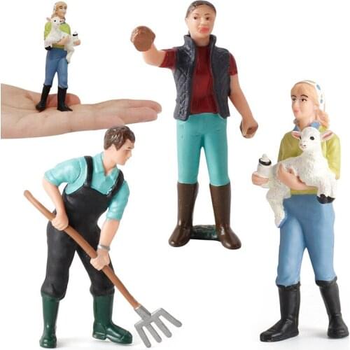 Farm Staff Worker Farmer Action Figure PVC People Model Figurine Decor Decoration Accessories Toys Children Kids Gift