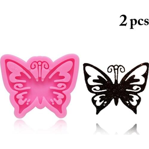 2pcs Epoxy ResinButterfly Keychain Mold DIY Key Charm Molds Resin Mold Silicone Mold Jewelry Making Tools
